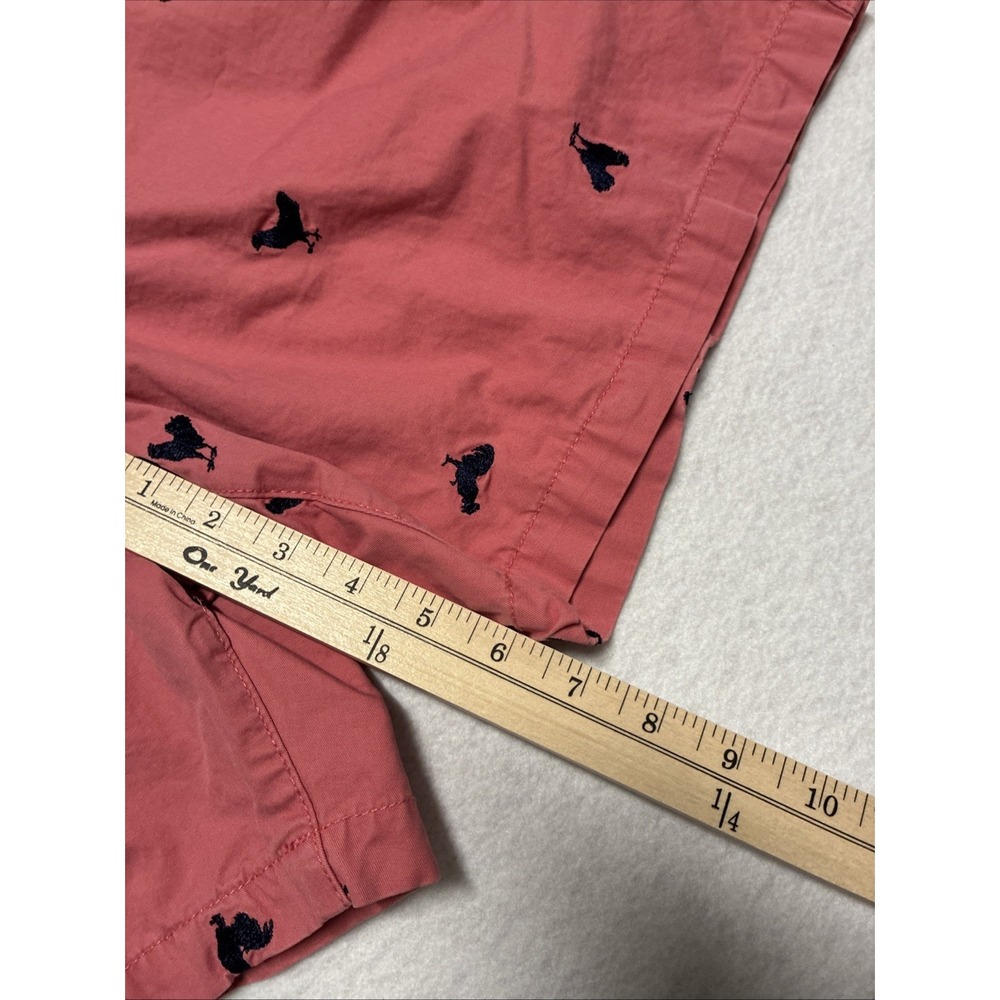 Crown & Ivy Shorts Men's 38 Pink AOP Blue Roosters Preppy Summer Casual Flare - Picture 7 of 7